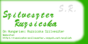 szilveszter ruzsicska business card